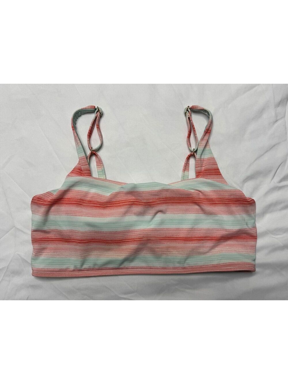 Carve Designs Amelia Bikini Swim Top - "Lagos" Striped Pattern Size Large